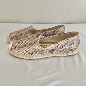 Sam Edelman Leather Snake Skin Print Espadrilles Women’s Sz 7